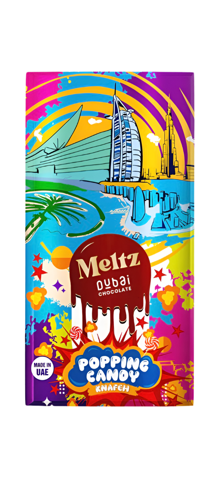 Meltz Dubai Chocolate Popping Candy 75g small bar