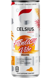 Celsius Fantasy Vibe Orange 355ml high caffeine