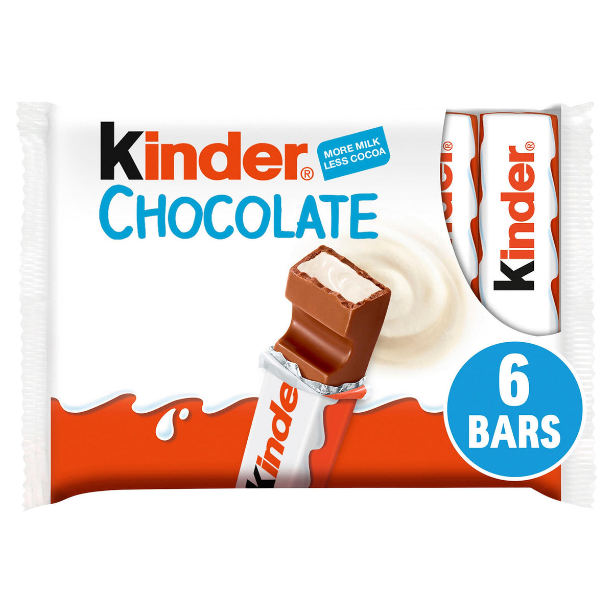 Kinder Medium Chocolate Bars 6 x 21g (126g)