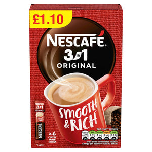 Nescafe 3in1 Instant Coffee 6 x 16g Sachets