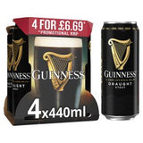 Guinness Draught 4 x 440ml + free pint glass
