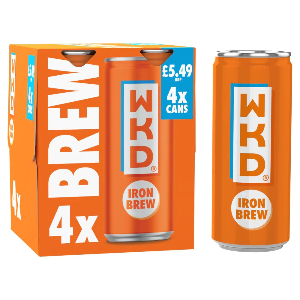 WKD Alcoholic Mix Iron Brew Original 4 x 250ml REDUCED TO CLEAR 03/24