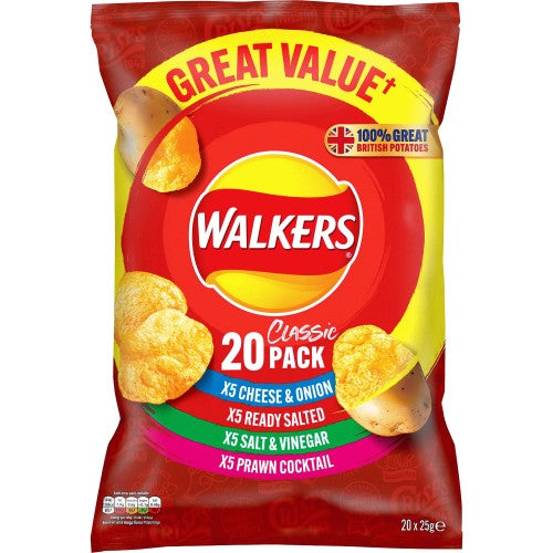 Walkers Classic Pack 20 x 25g