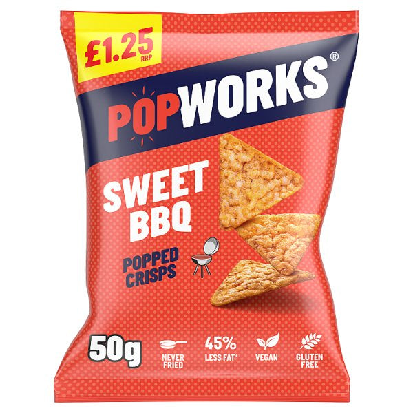 Popworks Sweet BBQ Popped Crisps 50g