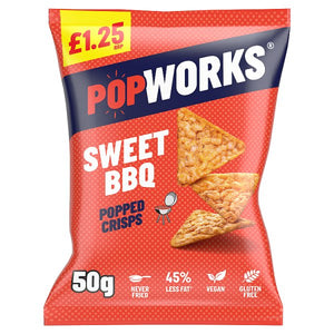 Popworks Sweet BBQ Popped Crisps 50g