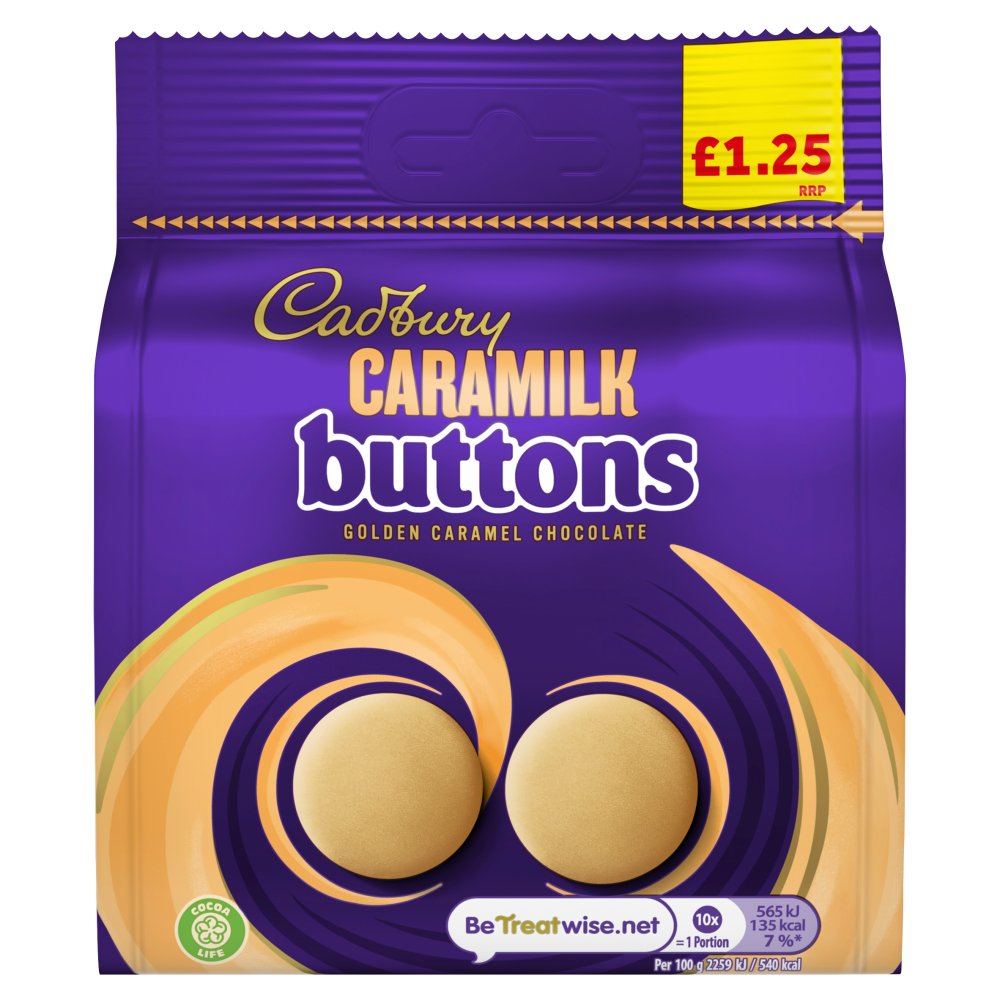 Cadbury Caramilk Buttons Golden Caramel Chocolate Bag 90g