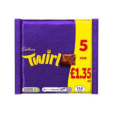 Cadbury Twirl Chocolate Bar 5 Pack 107.5g