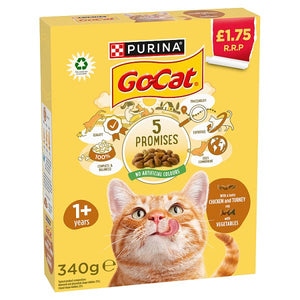 GO-CAT with Chicken and Turkey mix with Vegetables Dry Cat Food 340g