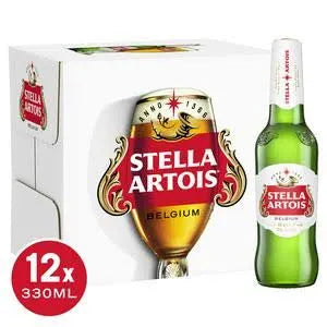 Stella Artois Belgium Premium Lager Beer Bottles 12 x 330ml