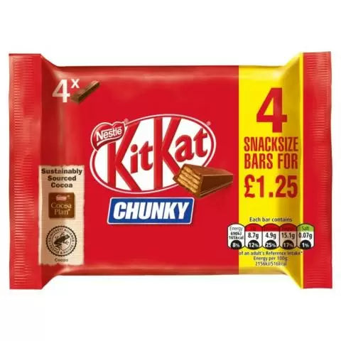 KITKAT Chunky Milk Chocolate Bar x 4 32g