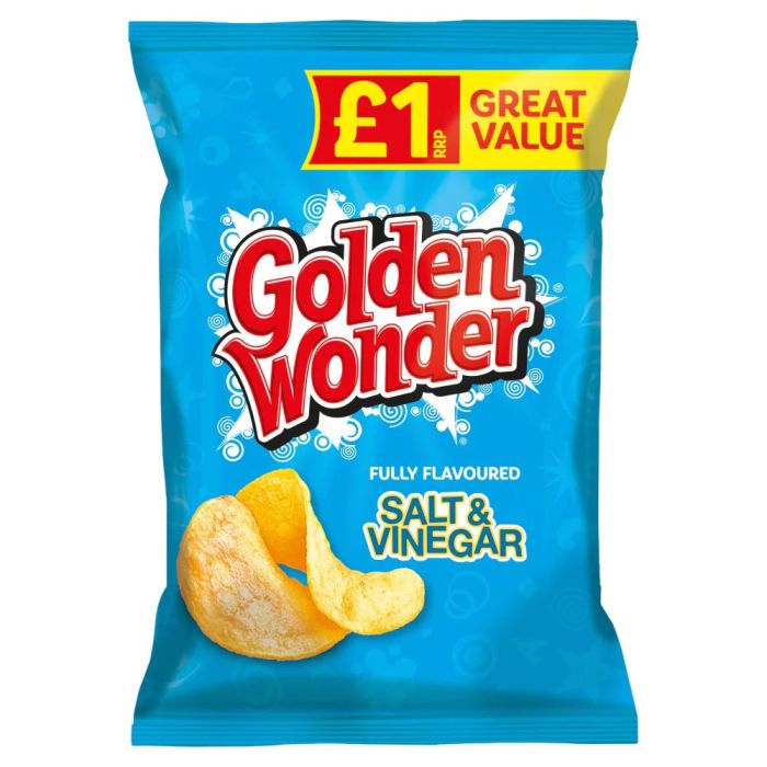 Golden Wonder Salt & Vinegar 57g REDUCED TO CLEAR B.B 21/09/24