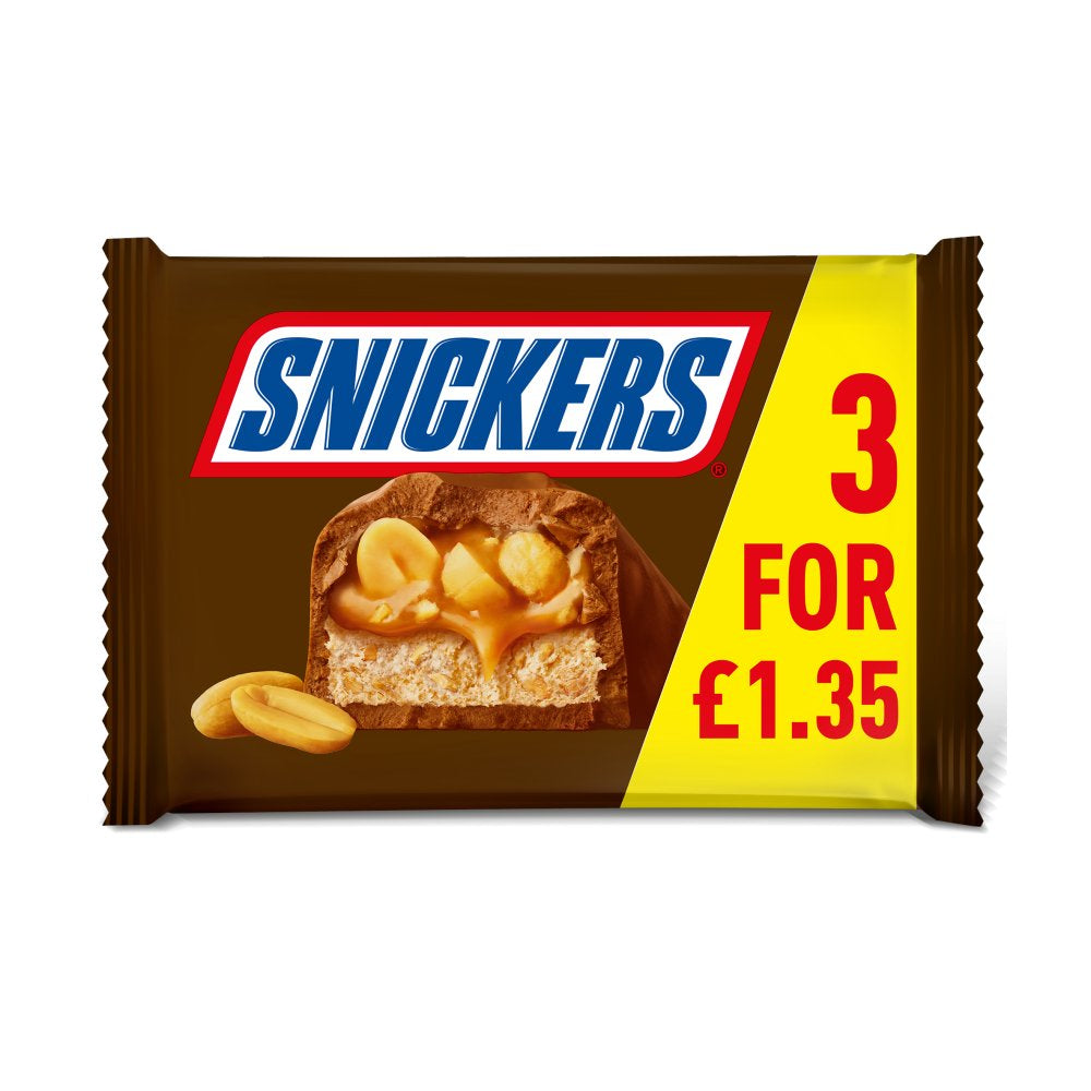 Snickers Chocolate Bars 3 pack 120g