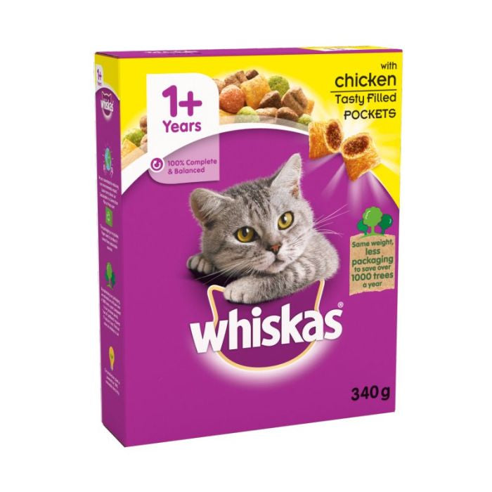 Whiskas 1+ Chicken Adult Dry Cat Food 300g