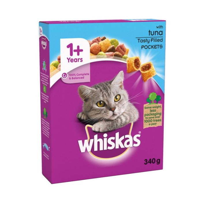 Whiskas Adult Dry Cat Food Tuna Biscuits 340g