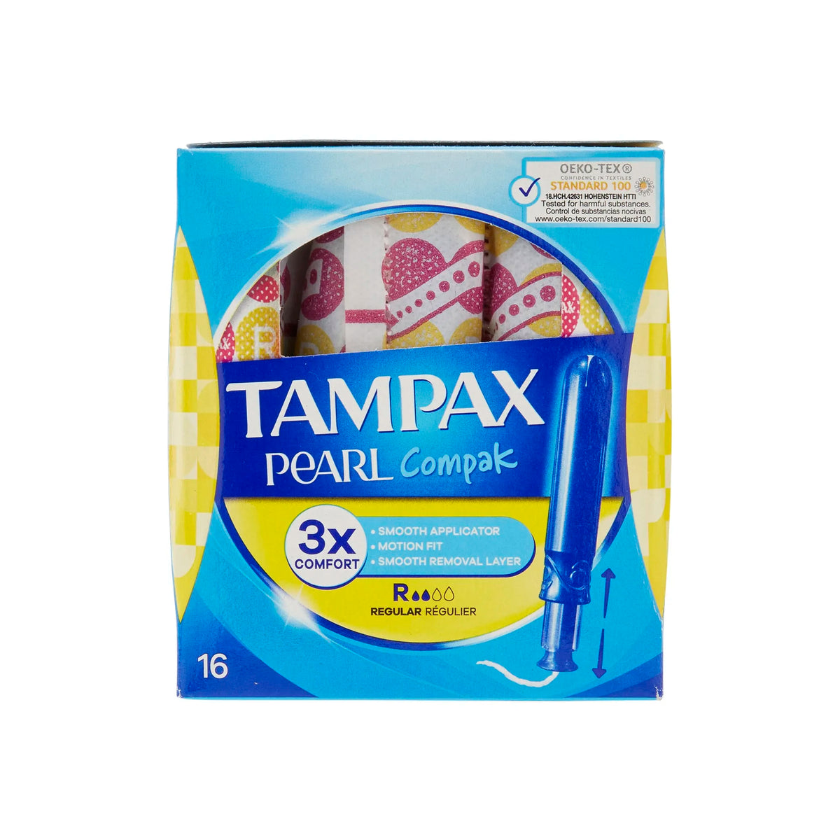 Tampax Pearl Compak Regular Tampons With Applicator X 16