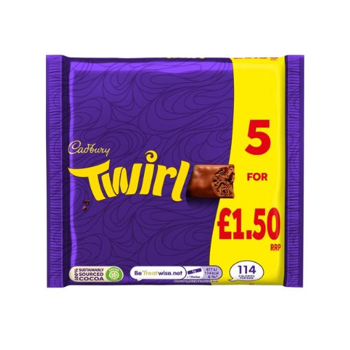 Cadbury Twirl Chocolate Bar 5 Pack 107.5g