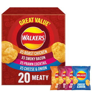 Walkers Meaty Variety Multipack Crisps Box 20 x 25g
