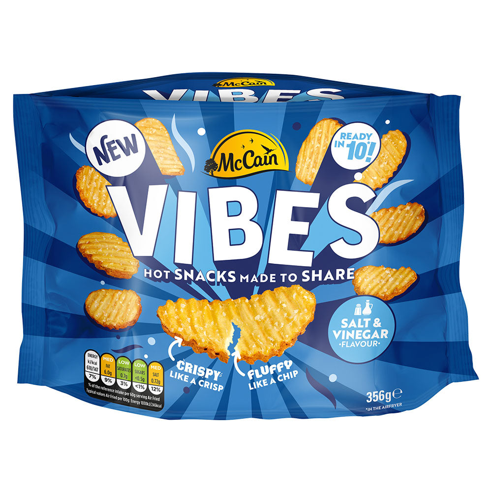 McCain Vibes Salt & Vinegar Hot Potato Snack 355g NEW