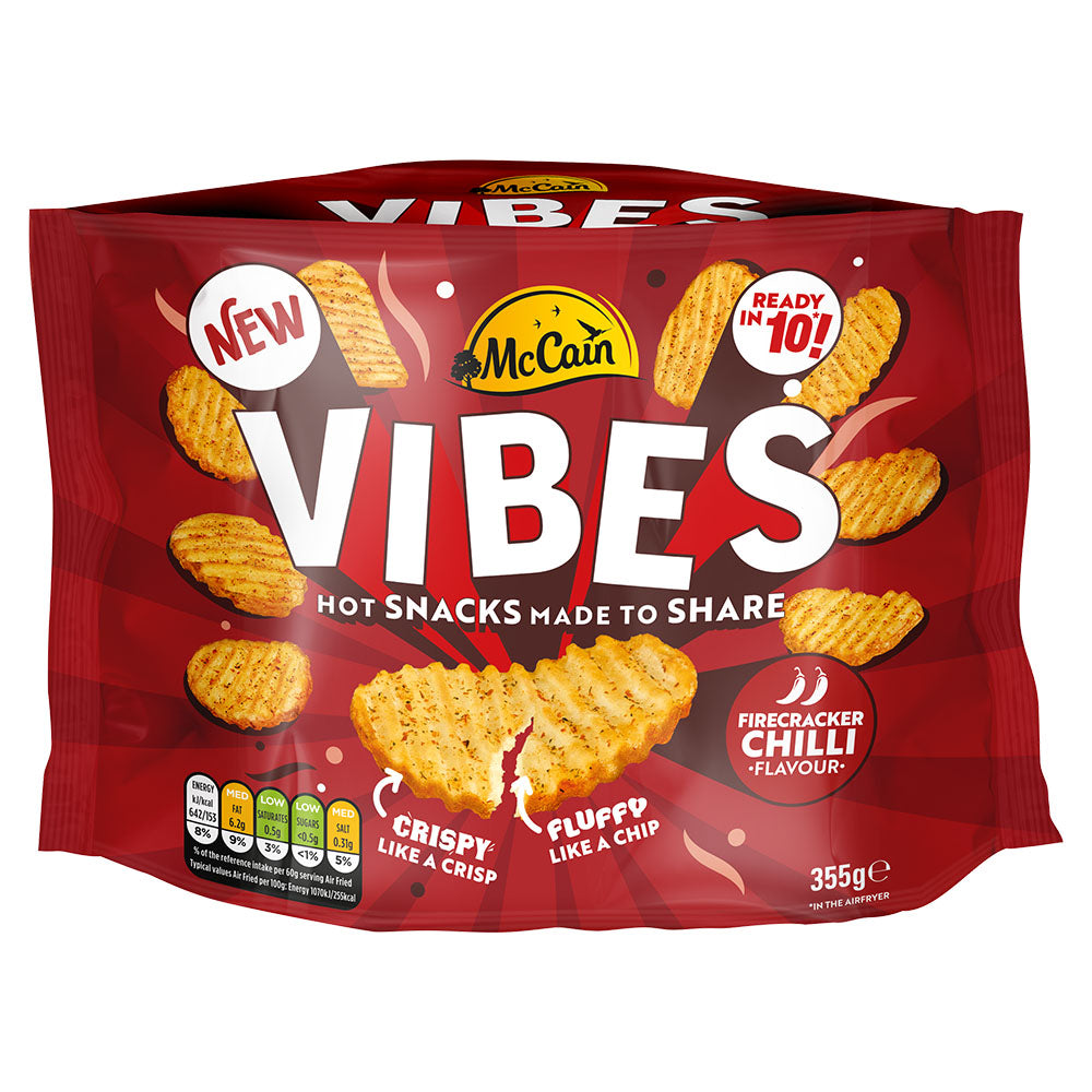 McCain Vibes Firecracker Chilli Hot Potato Snack 355g NEW