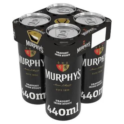 Murphy's Draught Irish Stout 4% ABV Beer Cans 4x440ml