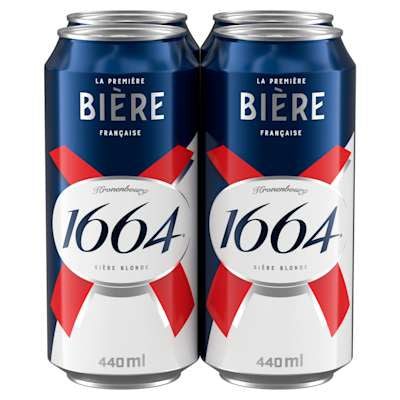 Kronenbourg 1664 Lager Beer Cans 4 x 440ml