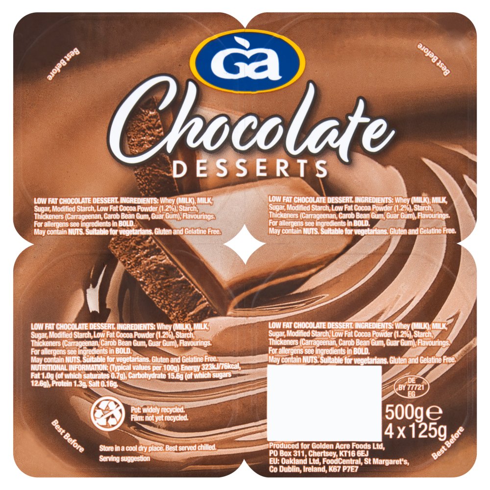 Golden Acre Chocolate Desserts 4 x 125g