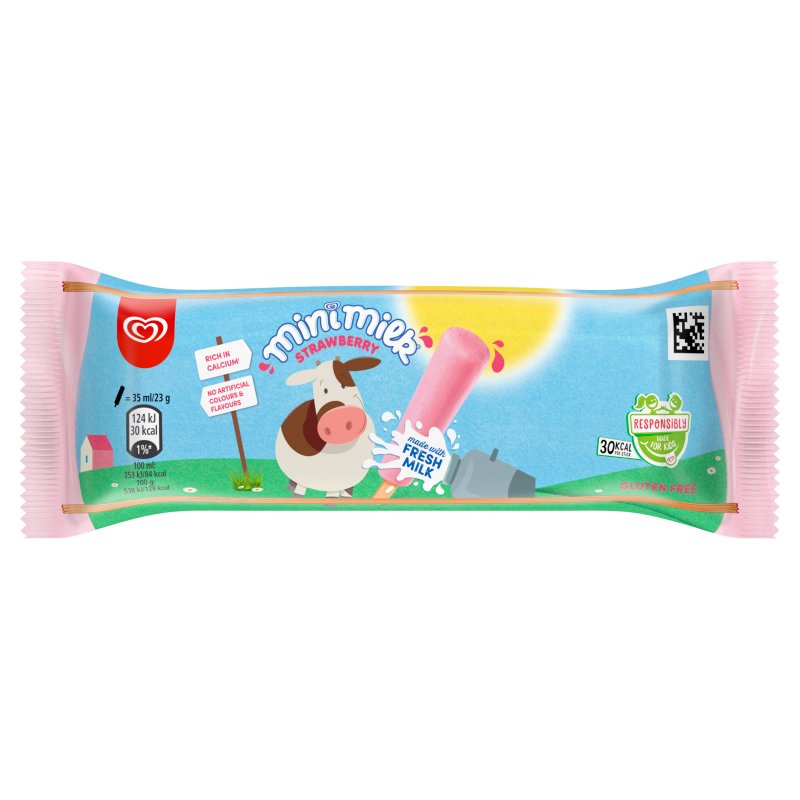 Mini Milk Ice Cream Lolly Strawberry 35 ml