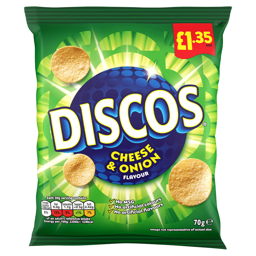 Discos Cheese & Onion Crisps 70g