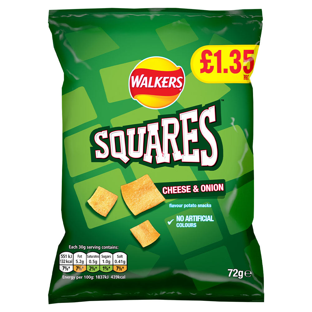 Squares Cheese & Onion Crisps 72g