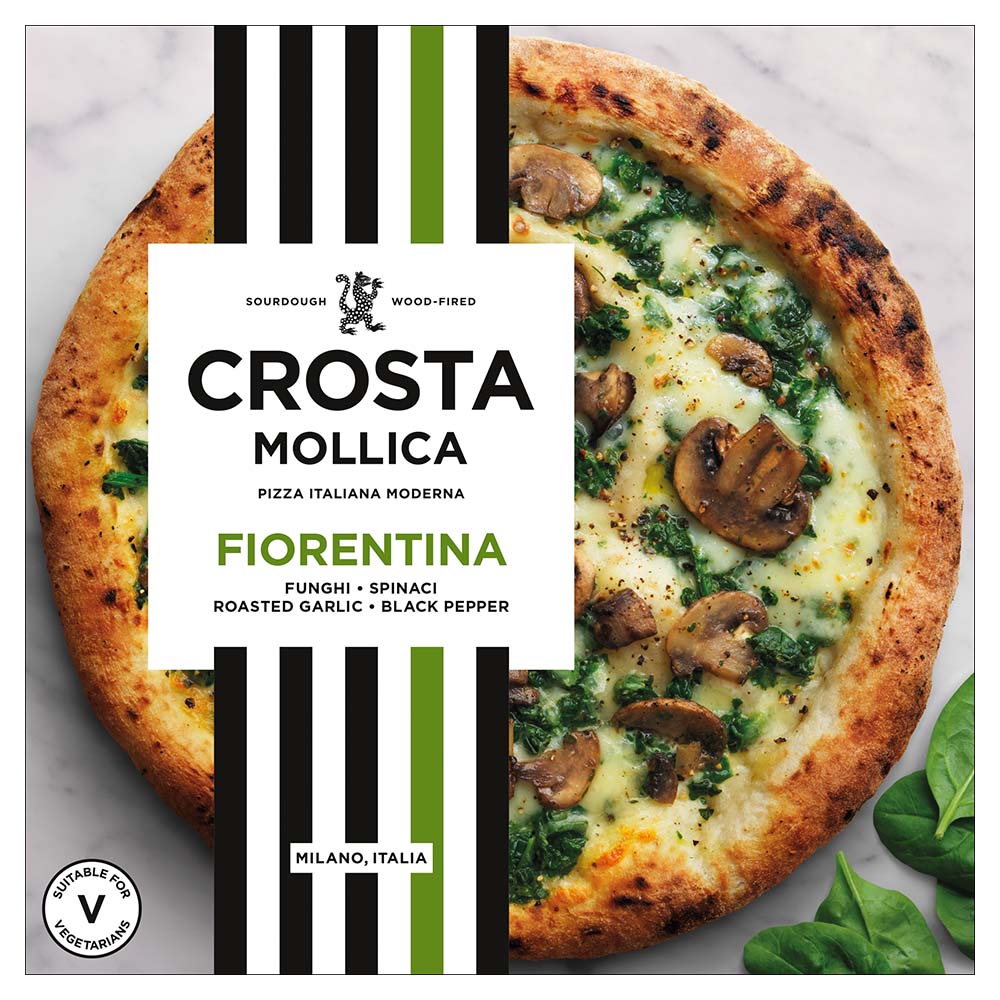 Crosta & Mollica Fiorentina Sourdough Pizza With Mushrooms & Spinach 453g