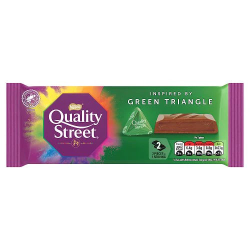 Quality Street Green Triangle Hazelnut Chocolate Block 84g NEW