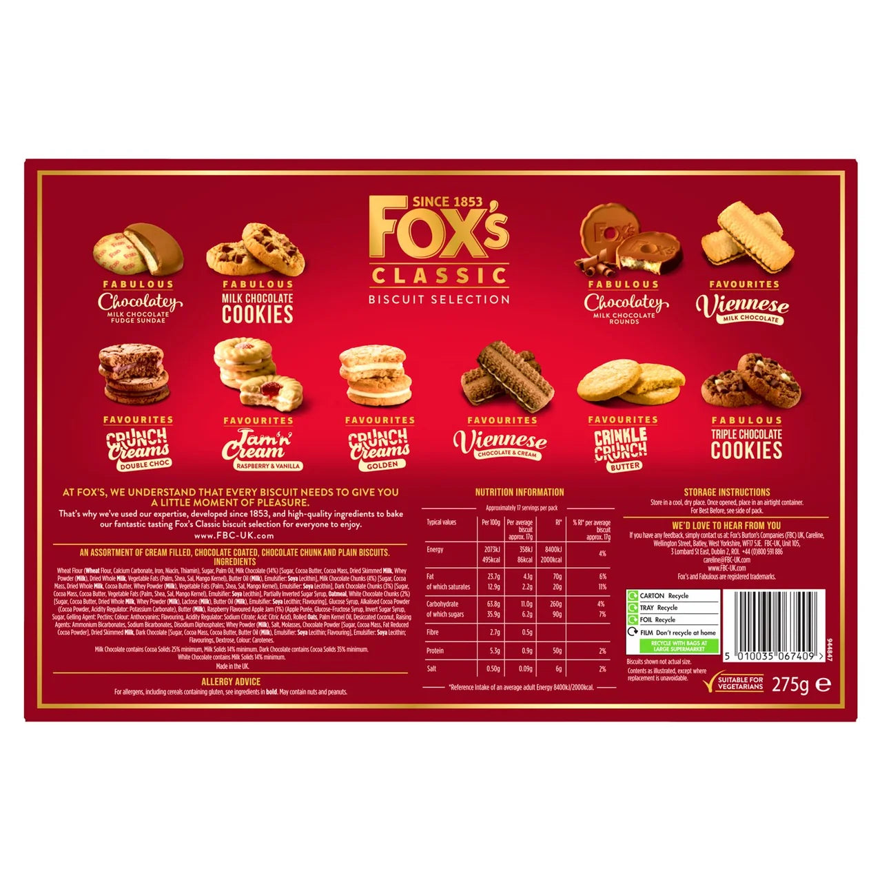 Fox's Seasonal Assortments Biscuits 275g