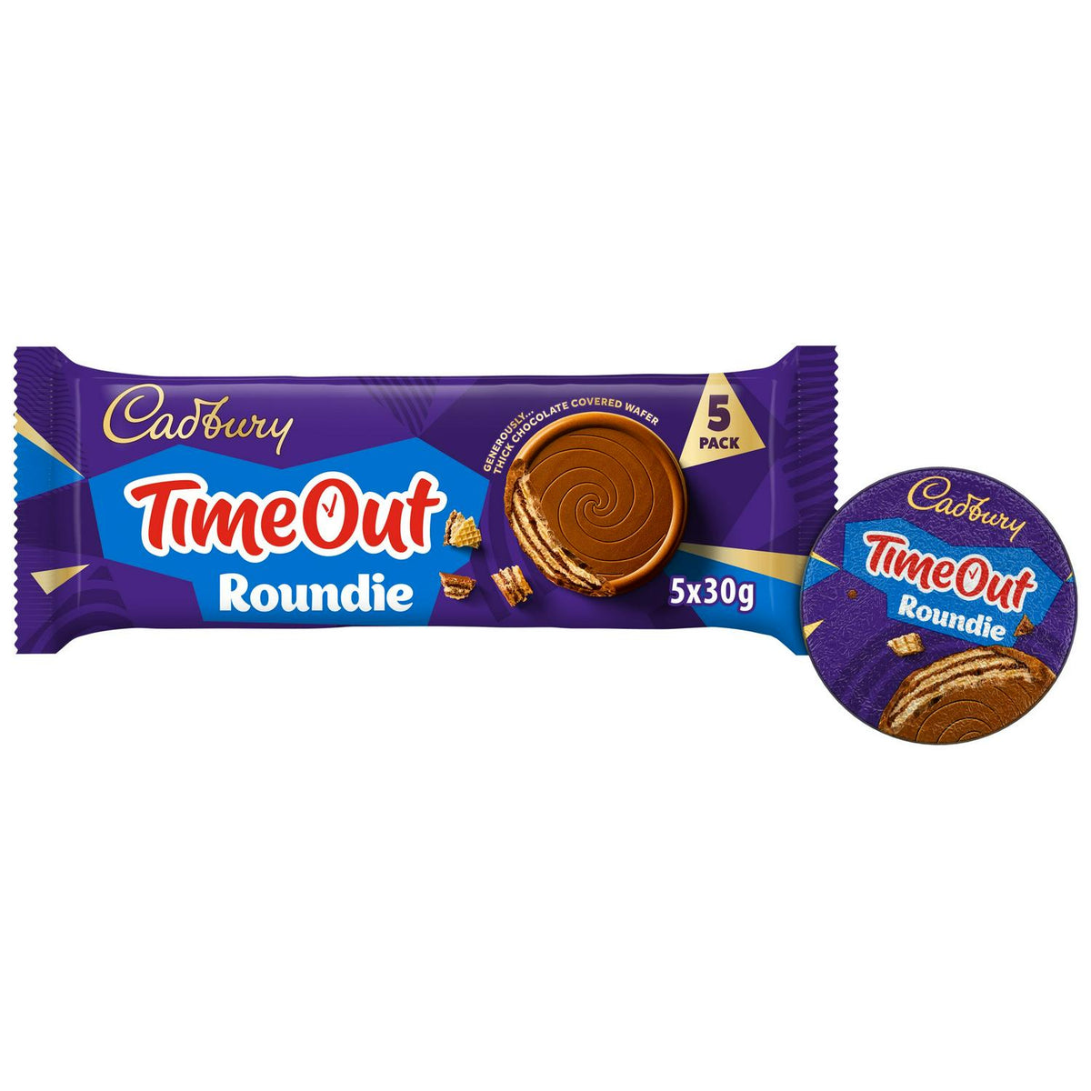 Cadbury Timeout Roundie Milk Chocolate 5 Biscuit’s 150g