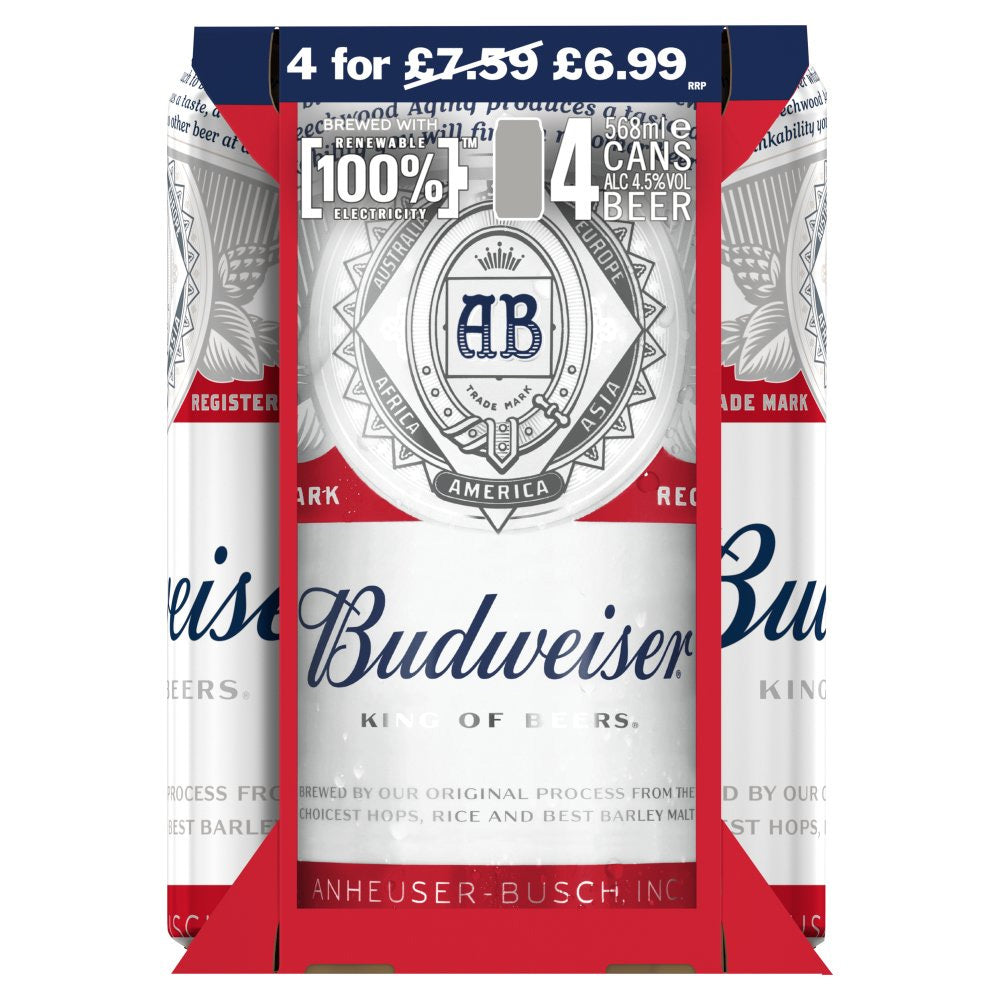 Budweiser Pint 4 x 568ml