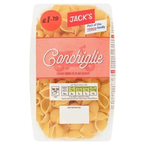 Jack's Conchiglie 500g REDUCED TO CLEAR DEC 2025