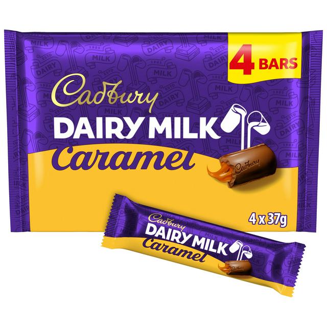 Cadbury Dairy Milk Caramel Chocolate Bar Multipack 4 x 37g