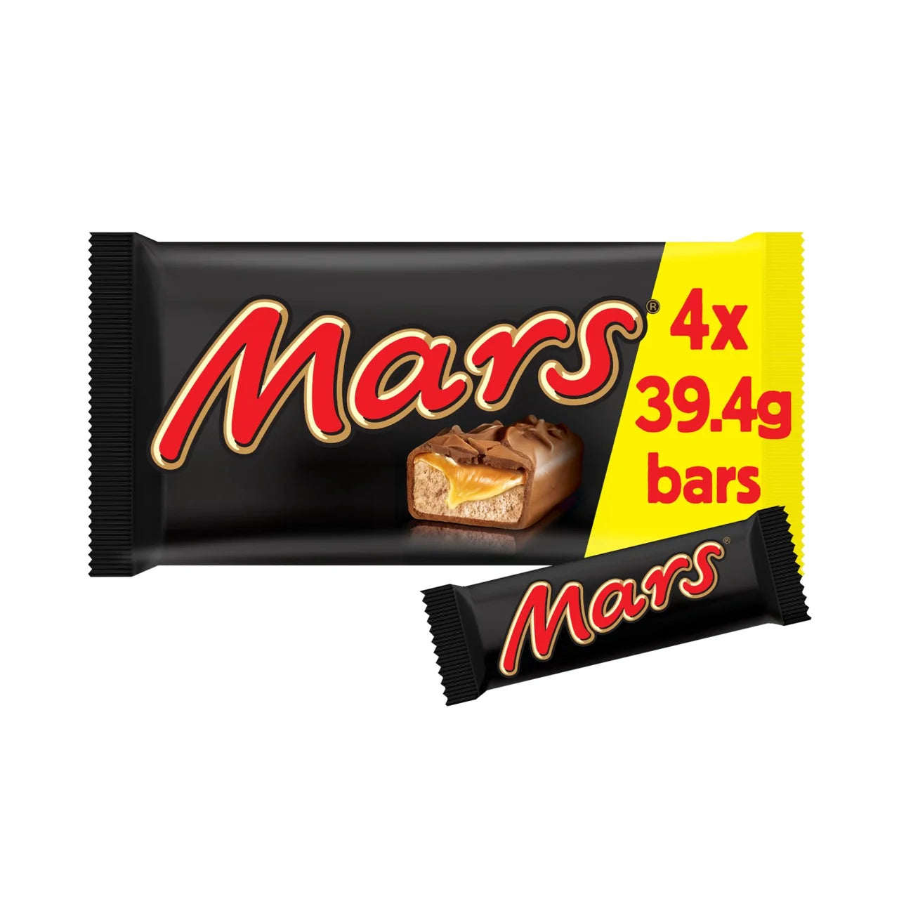 Mars Caramel, Nougat & Milk Chocolate Snack Bars Multipack 4 x 39.4g