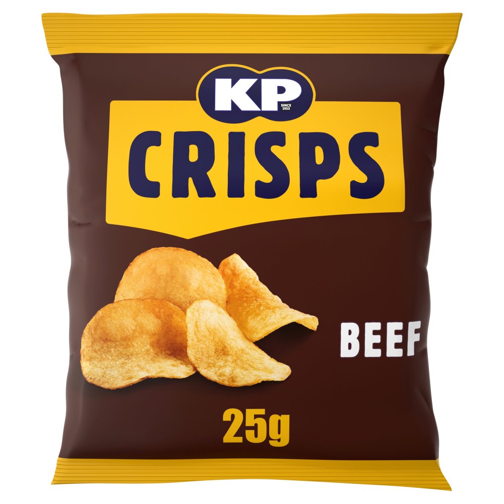 KP Beef Crisps 25g small bag 3/01/2026 REDUCED TO CLEAR