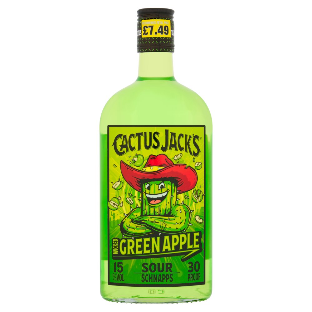 Cactus Jack's Wicked Green Apple Sour Schnapps 50cl