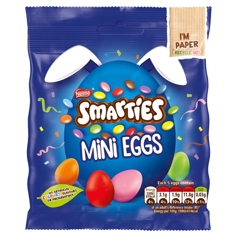Smarties Milk Chocolate Mini Eggs Bag 80g