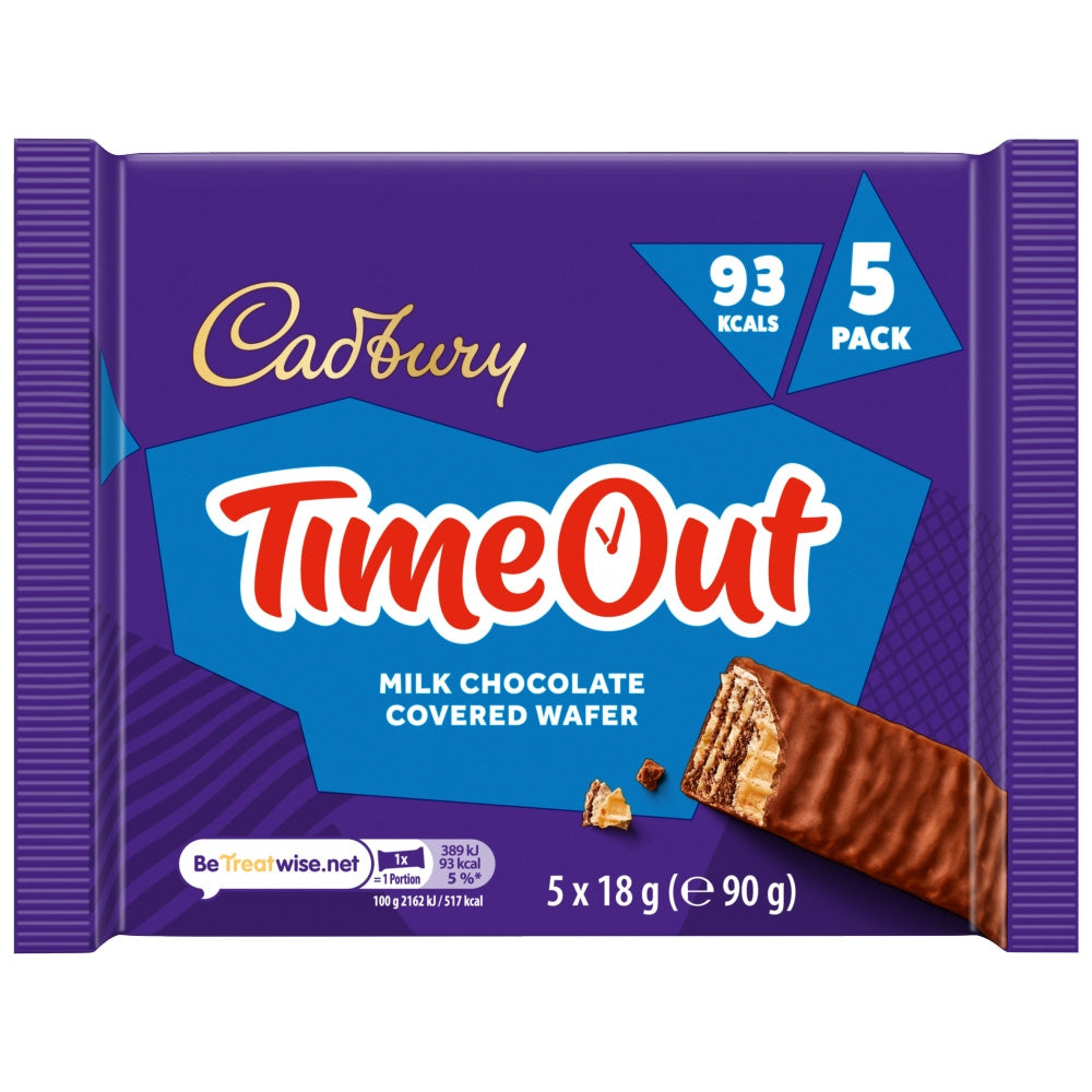Cadbury Time Out Milk Chocolate Bar 5 Pack 90g