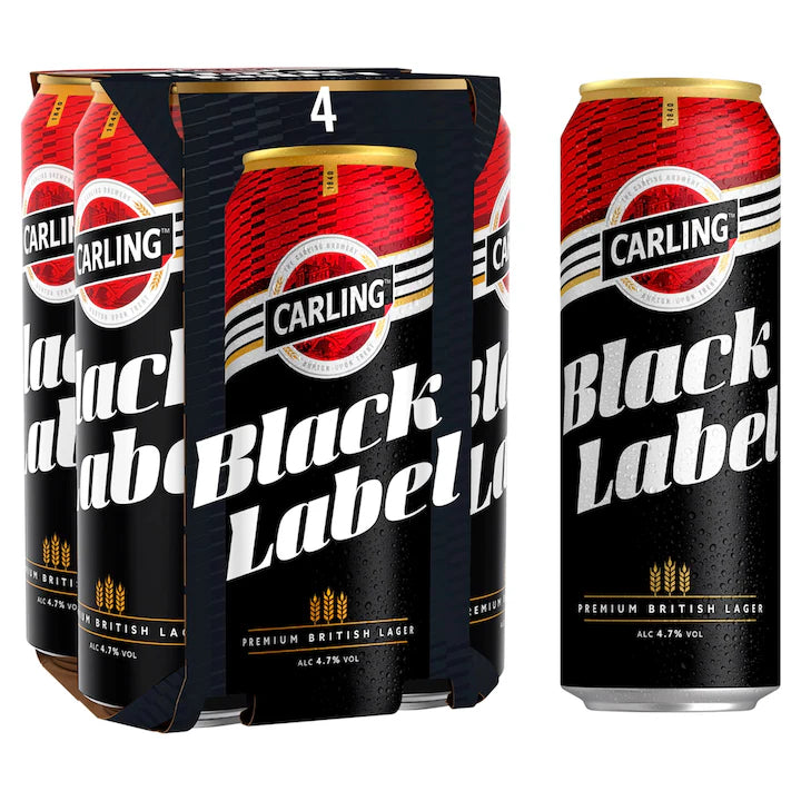 Carling Black Label Premium Lager British 4x568ml NEW