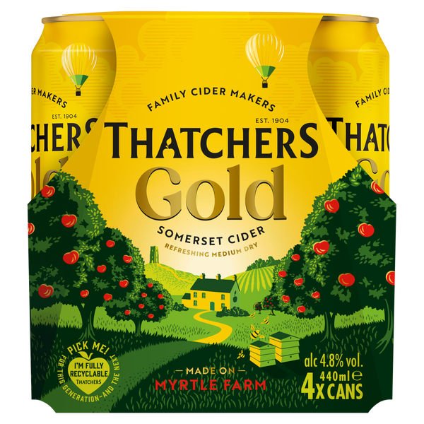 Thatchers Gold Somerset Cider 4 x 440ml