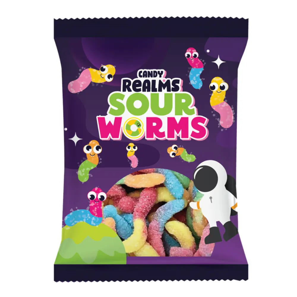 Candy Realms Sour Worms Bag 170g