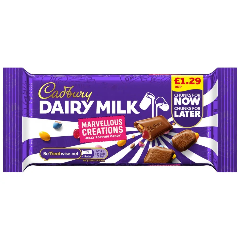 Cadbury Dairy Milk Marvellous Creations Jelly Popping Candy Chocolate 56g