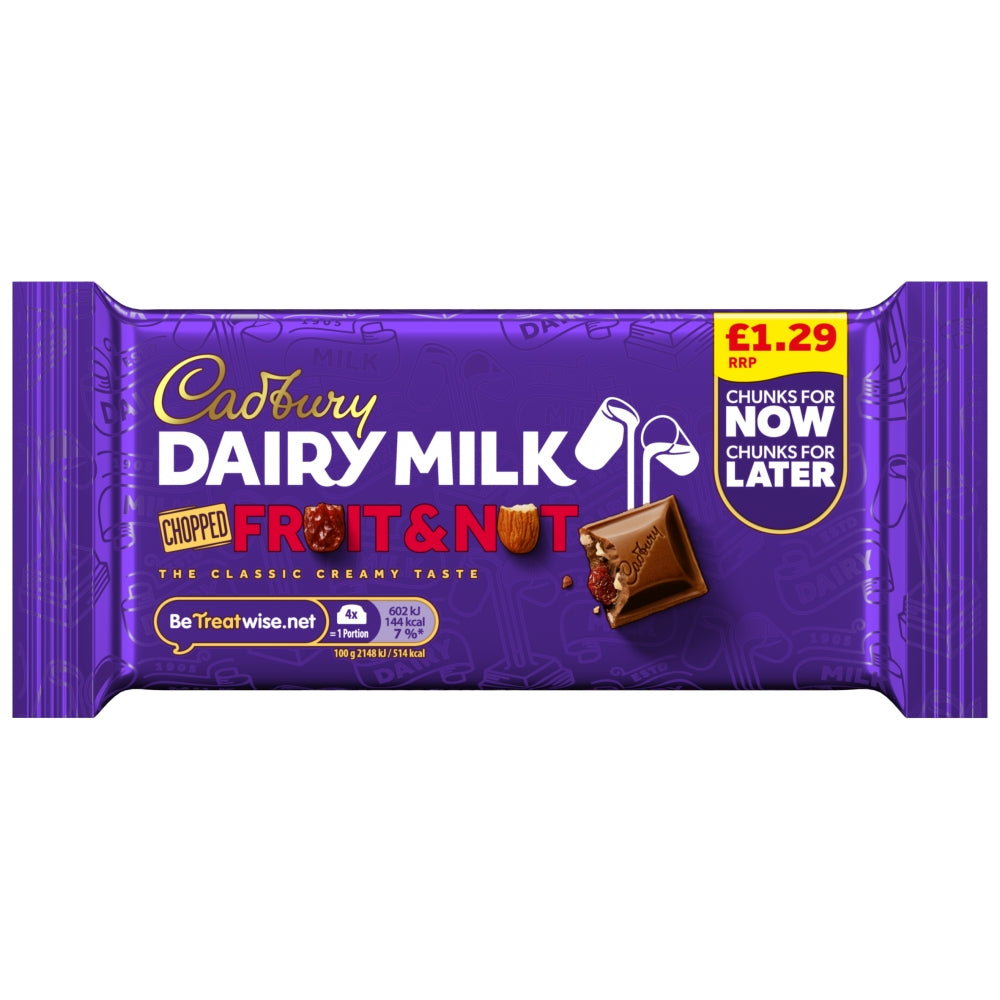 Cadbury Dairy Milk Fruit & Nut Chocolate Bar 56g
