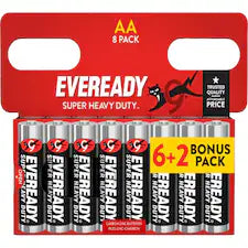 Eveready Zinc Batteries AA / 8 Pack