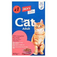 Jack's Cat Adult 100% Complete Dry Food with Herring & Vegetables 425g