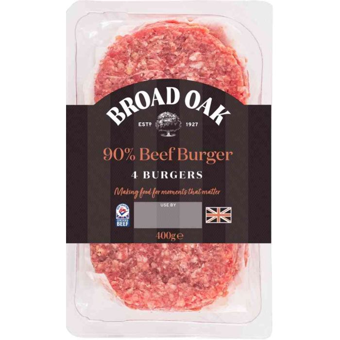 Broad Oak British Beef Burgers 400g