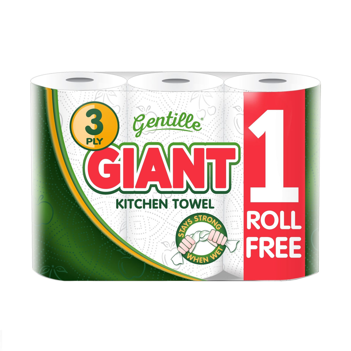 Gentille Kitchen Giant Kitchen Roll 3pk